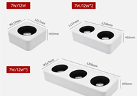 Plafonnier LED moderne anti-éblouissement à montage en surface AC220V, 7W 12W, projecteur carré multi-têtes pour éclairage intérieur