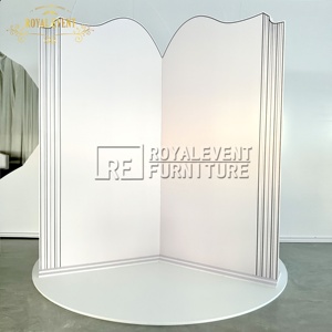 خلفية مسرح لحفل الزفاف بتصميم فصل مخصص ، خلفية بيضاء أكريليك من كلوريد البولي فينيل للخلفية ، خلفيات زينة لحفلات الزفاف - Product Image 4