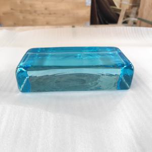 Brique de verre rectangulaire transparente moderne <span class=keywords><strong>Art</strong></span> Déco 200*100*50mm, bloc de verre fusionné à chaud pour salle de bain, hôtel, hall - Product Image 4