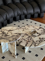 Table basse en marbre naturel Calcatta Viola, design moderne blanc, écologique, pour hôtel, cuisine, salon, salle à manger, directement de l'usine