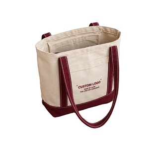 Sac de courses en toile de coton réutilisable, personnalisé, robuste, avec bordure contrastée, pour supermarché, épicerie, librairie - Product Image 1