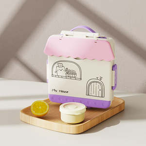Boîte à lunch pliable à 4 compartiments en plastique PP de qualité alimentaire pour enfants, design moderne, logo couleur personnalisé - Product Image 2