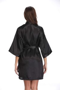 Abito <span class=keywords><strong>da</strong></span> <span class=keywords><strong>notte</strong></span> con Logo personalizzato estivo Sexy e setoso <span class=keywords><strong>da</strong></span> <span class=keywords><strong>donna</strong></span> a manica lunga con lacci e <span class=keywords><strong>vestaglia</strong></span> alla moda tinta al ginocchio - Product Image 4