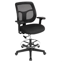 Chaise de comptoir de caisse en maille, chaise de bureau haute, tabouret de dessin avec repose-pieds et accoudoirs