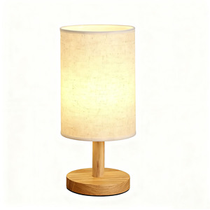 Hiện đại USB Đèn Bàn Vải gỗ Bảng sắt cơ thể với điện Đêm ánh sáng bóng râm cho phòng ngủ văn phòng phòng ăn - Product Image 1