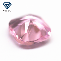 3x3-12x12mm pierre précieuse en verre cristal K9 rose, pierre précieuse en verre synthétique en vrac, pierre précieuse en cristal en forme de coussin
