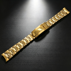 Correa de Acero Inoxidable Ajustable de Lujo de 20 mm, con Acabado Dorado Pulido y Cepillado, con Cierre de Hebilla para Relojes - Product Image 2