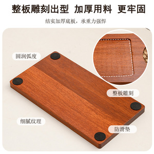 Plateau de service rectangulaire en bambou Mountain Guest avec insert tressé pour thé, café, collations, style simple - Product Image 4