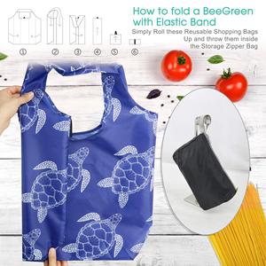 Wholesale Custom Turtle <strong>Penguin</strong> Sea Life Recycled Polyester Foldable Tote <strong>Bag</strong> Durable Grocery Shopping <strong>Bag</strong> for Gym Party - Product Image 3
