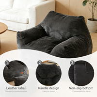 Fauteuil pouf en velours côtelé au design moderne, simple et double, avec rembourrage en éponge, canapé paresseux compressible en boîte