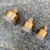 Kit de 9 forets diamantés M14 brasés sous vide avec finition lisse, longueur 60 mm, pour le perçage du marbre/du granit/des carreaux