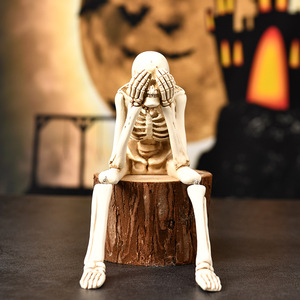 Halloween Skeleton Props Resin Decorations For Indoor Use Durable Skull Ornaments - Product Image 4