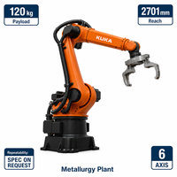 Robot articulé à six axes à long bras, charge utile de 120 kg, portée de 2701 mm, pour fonderie et métallurgie, à vendre directement de l'usine, OEM ODM