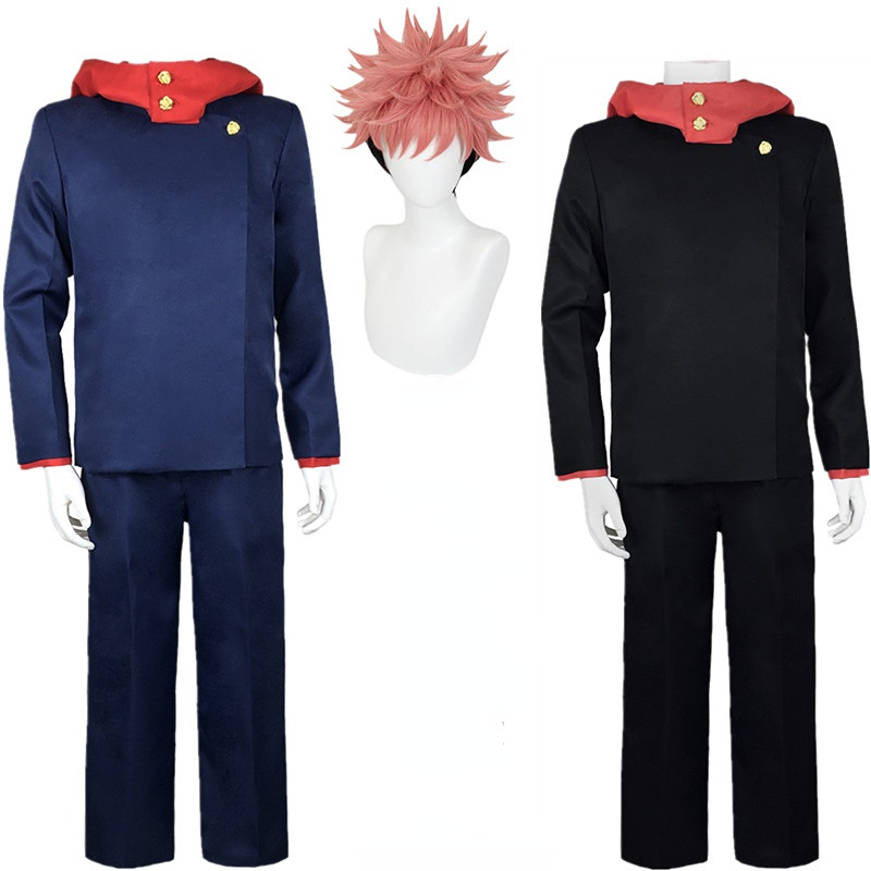 Fantasia para cosplay de anime jujutsu kaisisaki, uniforme feminina e masculina, traje de gojo, satoru, itadori, yuji, dia das bruxas