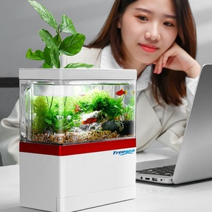 Freesea Hoge Kwaliteit Led Display Usb Desktop Aquarium Aquarium Mini Kleine Vierkante Tafel Milieuvriendelijk Plastic Elektrisch Vermogen - Product Image 6