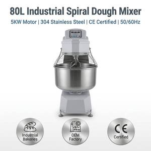 Impastatrice a Spirale Commerciale da <span class=keywords><strong>25</strong></span> kg, Macchina per Impastare da 80L, Impastatrice per Pane e Pizza in Acciaio Inox 304 - Product Image 2