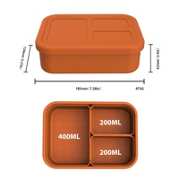Boîte à lunch en silicone amovible de qualité alimentaire en gros Boîte à lunch Bento scolaire étanche au micro-ondes facile à nettoyer