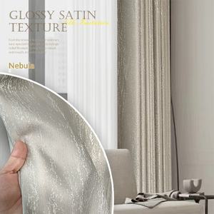 สไตล์หรูหราเบาๆ ทันสมัย เรียบง่าย ผ้าซาตินลายแจ็คการ์ดเส้น<span class=keywords><strong>ไหม</strong></span>ทองเลียนแบบคุณภาพสูง เนื้อสัมผัสมุก ระดับไฮเอนด์ ป้องกันแสง - Product Image 4