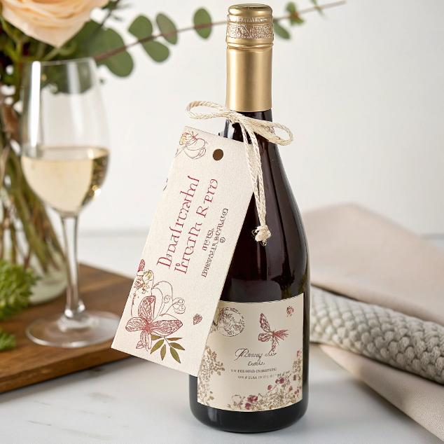 Custom Matte Finish Hang Tab for Wine Bottles Candle Crafts Holographic Neck Tag with Free Sample Industrial Packaging Label