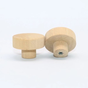 Poignées de meubles en bambou et en bois Feihao, diamètre 30 mm, 35 mm, 40 mm, forme champignon, pour portes et tiroirs - Product Image 3