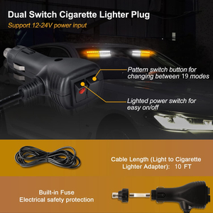 Luces Estroboscópicas de Emergencia de 12 LED para Tablero, Color Ámbar y Rojo, Advertencia de Seguridad, Luces de Peligro para Interior, Parabrisas, Barra de Luces de Advertencia de Tráfico con Interruptor - Product Image 4