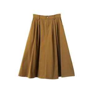 Jupe longue blanche avec poches pour femmes, jupes en coton style A, jupes longues en coton taille haute pour femmes - Product Image 1