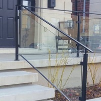 Colliers de fixation modernes noirs en acier inoxydable 304 pour balustrades en verre sans cadre 8-12mm, résistants à l'eau et à la rouille, pour villas et hôtels, intérieur/extérieur