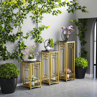 Nouvelle Table à Fleurs Décorative sur Pied de Style Chinois avec Étagères Mobiles pour Salon et Cour