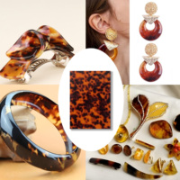 Plaque en acrylique coulé effet écaille de tortue de 3 mm, idéale pour la fabrication d'artisanat, d'accessoires capillaires, de panneaux, de bijoux, d'éclairage et de créations personnalisées