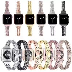 Correa de Reloj con Bisel Metálico y Dos Hileras de Cuentas para <span class=keywords><strong>Apple</strong></span> Watch S11/<span class=keywords><strong>S12</strong></span> - Fabricante - Product Image 3