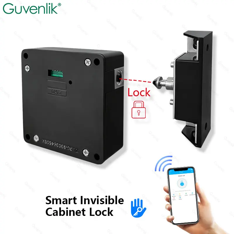 Guvenlik all'ingrosso TTlock Rfid cassetto della carta nessun foro serratura elettronica intelligente Hdden blocco dell'armadio senza fili