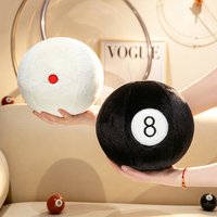 Peluche réaliste de 20 cm en forme de boule de billard, mignonne, numérotée, coussin rembourré, décoration sportive pour la maison, cadeau, vente en gros, personnalisable OEM