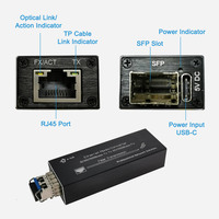 Mini Boyutlu SFP Fiber Medya Dönüştürücü Gigabit Ethernet 5V USB Type-C Girişli veya PoE Beslemeli CCTV Güvenlik Fiber Optik İHA Sistemi için