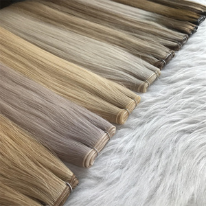 Usine génie Double dessiné Remy Extensions <span class=keywords><strong>de</strong></span> cheveux blond faits saillants cuticule aligné cheveux humains génie trame - Product Image 1
