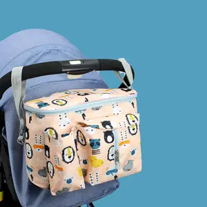 Taşınabilir büyük kapasiteli Oxford kumaş kreş bebek bezi çantası yalıtımlı fincan tutucular anne bebek arabası organizatör