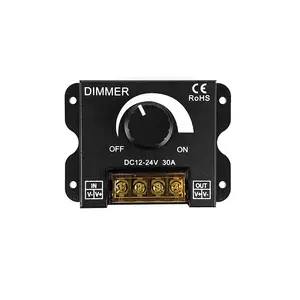 high power Manual knob led strip dimmer dc 12v 24v 30a 720w dimming switch ce rohs brightness adjustable led strip light dimming