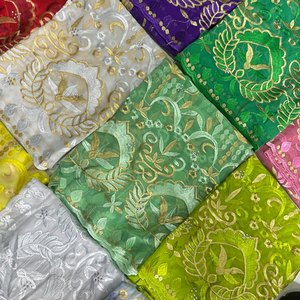Lot de 12 foulards hijab en mousseline de soie africaine durables pour femmes, diverses couleurs, broderie florale, écharpes ethniques, châles en dentelle - Product Image 2