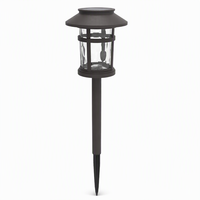 Lampe solaire de jardin en plastique marron, SMD LED 10LM, blanc chaud 3000K, lampe à piquet pour allée, batterie 700mAh, 43,6 cm