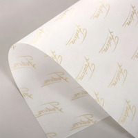 Papier de soie sulfurisé personnalisé avec impression numérique dorée pour emballages de cosmétiques, bijoux, vêtements et boîtes cadeaux