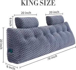 Large Triangular Headboard Wedge Pillow Cushion Technique Head Roll Pillow Backrest Comfortable Sitting Bed Offers Positioning