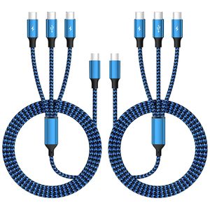 Service d'usine personnalisé en nylon tressé 3 en 1 charge rapide pour iOS et ordinateur câble de chargeur USB compatible pour iphone pour samsung - Product Image 2