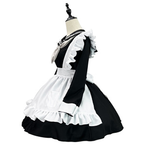 Sailor Style Sweet Maid Outfit Black Polyester Cosplay Costume Game Anime Role Playing - Product Image 4