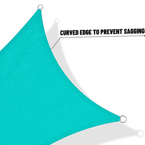 Voile d'<span class=keywords><strong>ombrage</strong></span> perforée en HDPE vert turquoise 2x3m <span class=keywords><strong>pour</strong></span> jardin, patio, terrasse, auvent et <span class=keywords><strong>pergola</strong></span> - Product Image 3