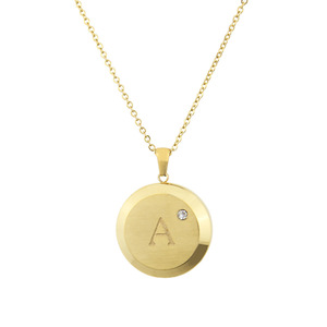 Collana di moda femminile in acciaio inossidabile A-Z iniziale <span class=keywords><strong>con</strong></span> zircone <span class=keywords><strong>nome</strong></span> iniziale girocollo per matrimoni e regali - Product Image 5