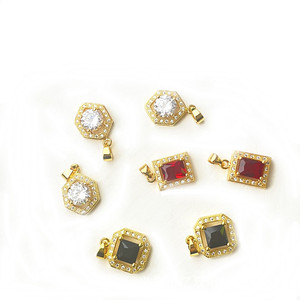 Conjunto de Collar con Colgante Hexagonal para Mujer, con Incrustaciones de Diamantes Negros, Rojos y Blancos, Joyería Fina para Uso Diario - Product Image 4