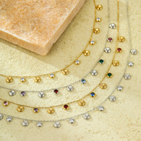 Mode nouveau style en acier inoxydable 316L plaqué or 18 carats collier couleur zircon coquillage pendentif femmes collier clavicule