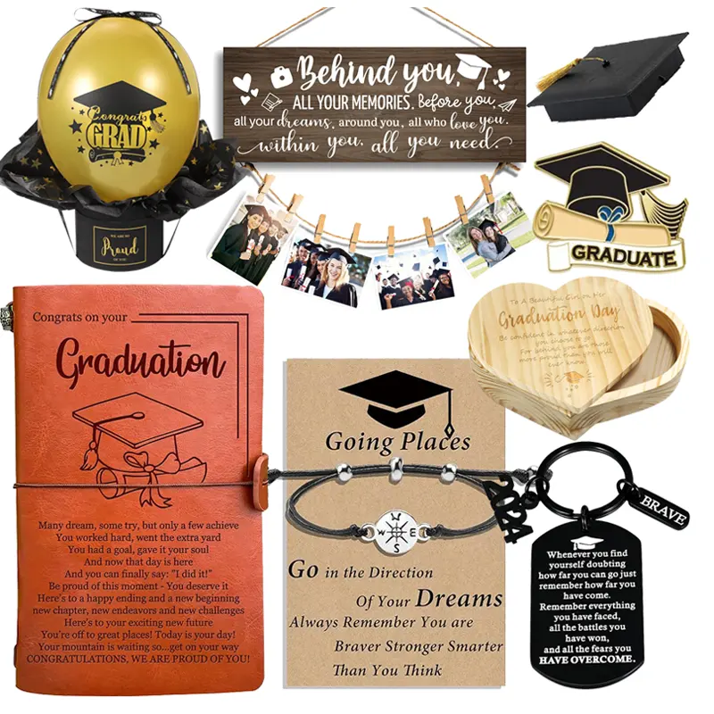 Classroom Decorate Party Graduation Balloon Office Student Leather Notebook Dormitory Picture Hanging Board Gift Box Wood Set