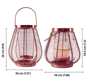 Metal Cage Design <b>Lantern</b> with Copper Finish Decorative <b>Candle</b> Holder <b>Lantern</b> <b>for</b> Home Garden Patio & Indoor <b>Outdoor</b> Decoration - Product Image 5