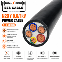 Câble d'alimentation non armé 0,6/1 kV N2XY/U1000 R2V 4+1 conducteurs en cuivre, isolation XLPE, gaine PVC, IEC 60502-1