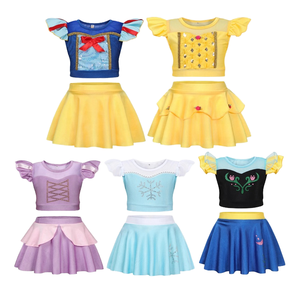 Disfraz de Princesa <span class=keywords><strong>Rapunzel</strong></span> con Trenza Morada: Top con Volantes + Falda de Varias Capas para Niñas - Product Image 1